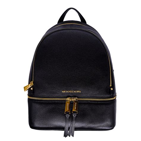 michael kors rhea zip medium leather backpack black|Michael Kors rhea zip.